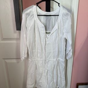 White cotton dress brand velvet